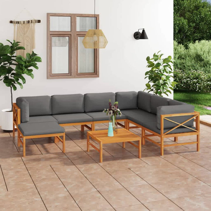 Soffa För Trädgården Med Dynor Massiv Teak