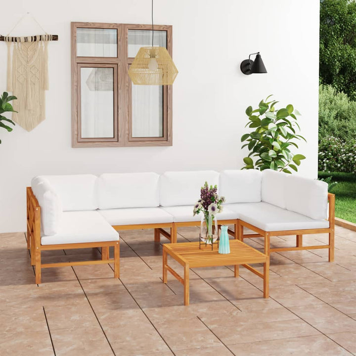 Soffa För Trädgården Med Dynor Massiv Teak