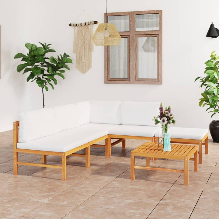 Soffa För Trädgården Med Dynor Massiv Teak