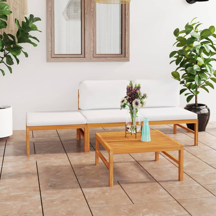 Soffa För Trädgården Med Dynor Massiv Teak