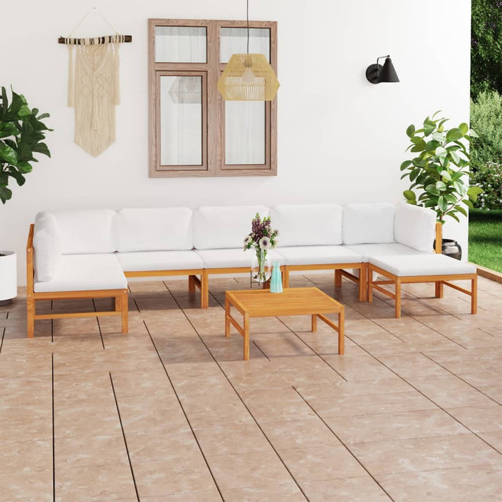 Soffa För Trädgården Med Dynor Massiv Teak