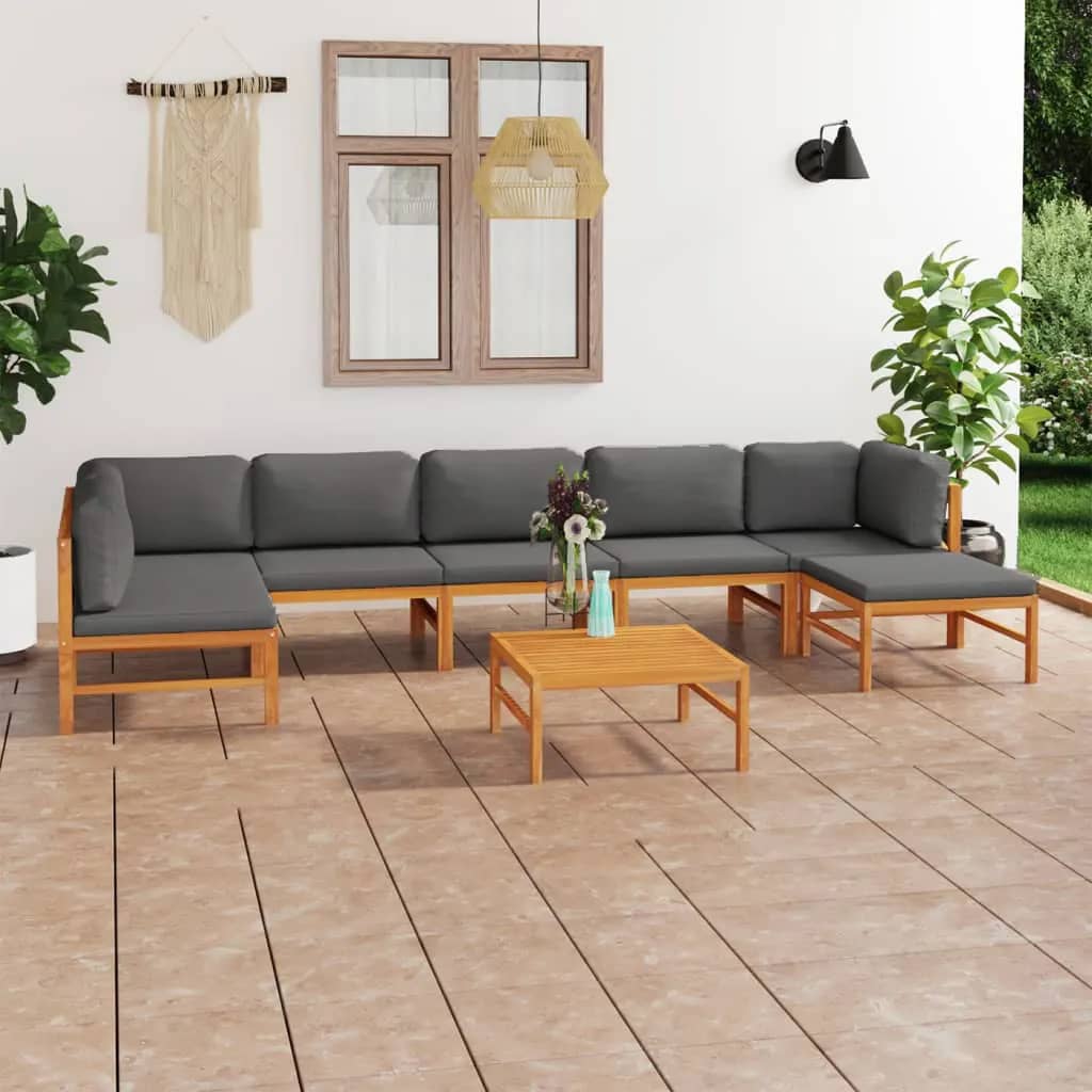 Soffa För Trädgården Med Dynor Massiv Teak