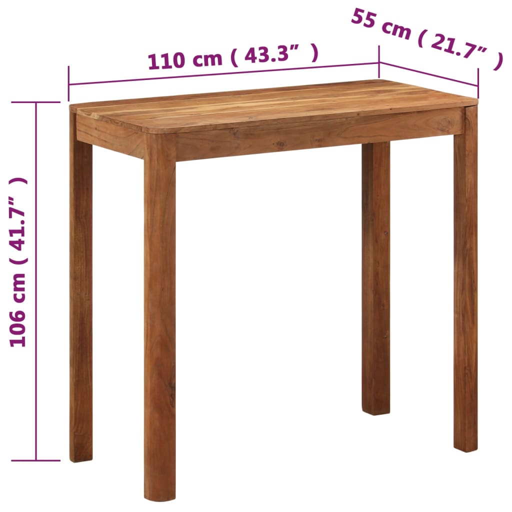Barbord Massivt Trä Med Honungsfinish