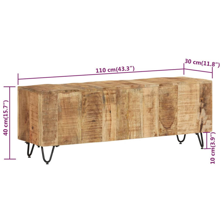 Tv-Bänk 110X30X40 Cm Massivt Mangoträ