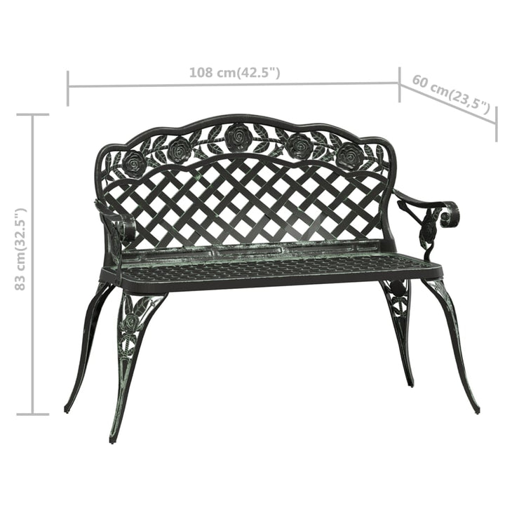 Trädgårdsbänk 108 Cm Gjuten Aluminium