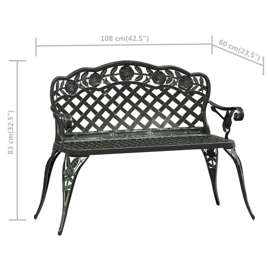 Trädgårdsbänk 108 Cm Gjuten Aluminium