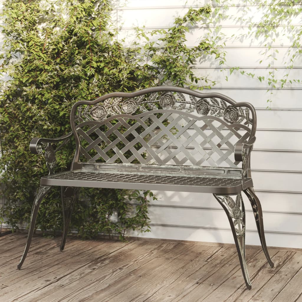 Trädgårdsbänk 108 Cm Gjuten Aluminium