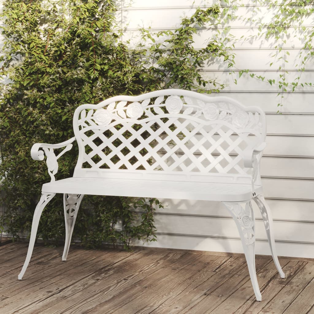 Trädgårdsbänk 108 Cm Gjuten Aluminium