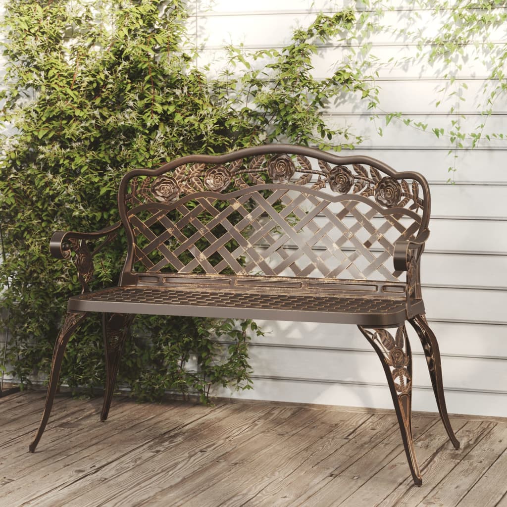 Trädgårdsbänk 108 Cm Gjuten Aluminium