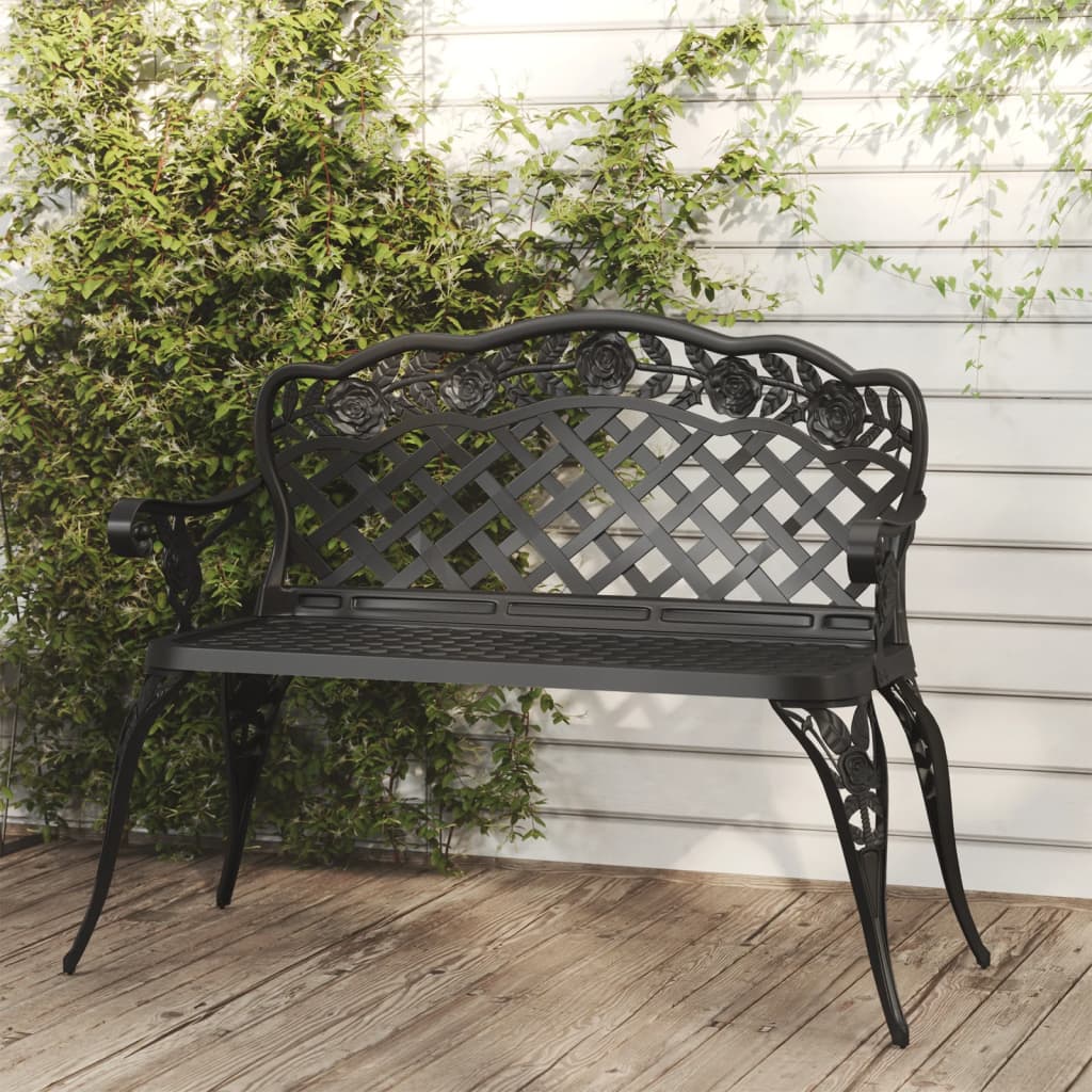 Trädgårdsbänk 108 Cm Gjuten Aluminium