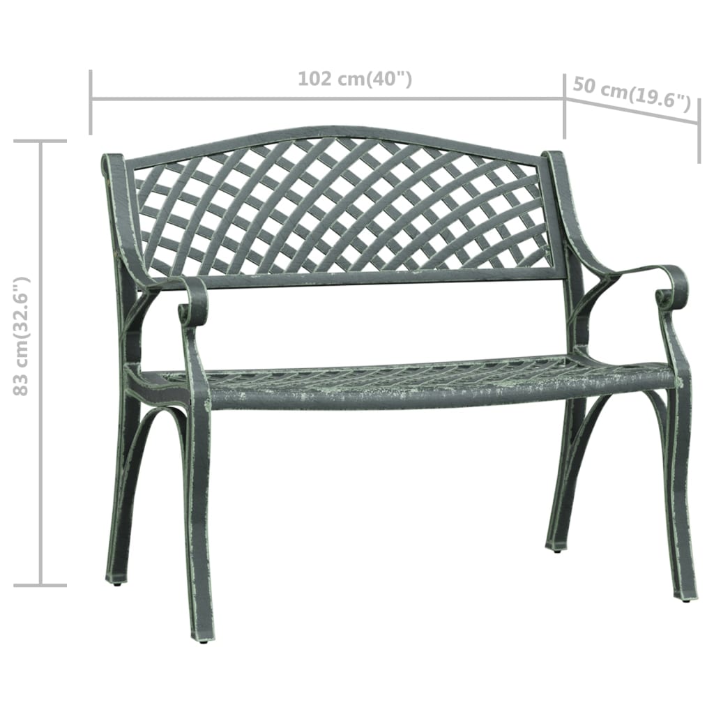Trädgårdsbänk 102 Cm Gjuten Aluminium