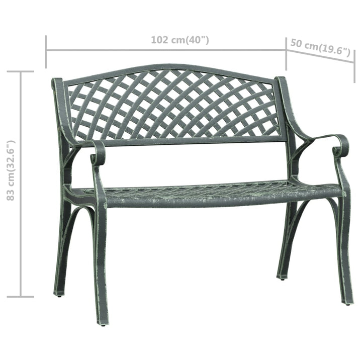 Trädgårdsbänk 102 Cm Gjuten Aluminium