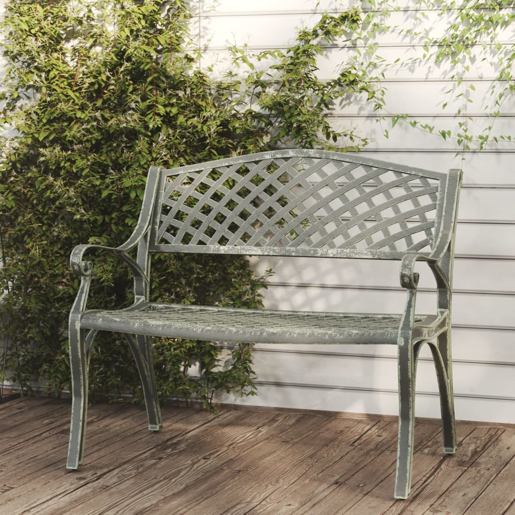Trädgårdsbänk 102 Cm Gjuten Aluminium