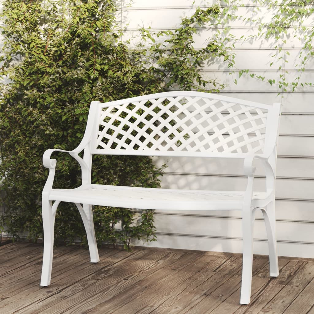 Trädgårdsbänk 102 Cm Gjuten Aluminium