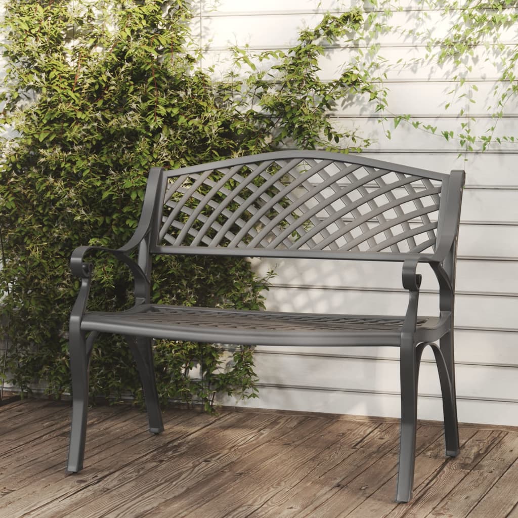 Trädgårdsbänk 102 Cm Gjuten Aluminium