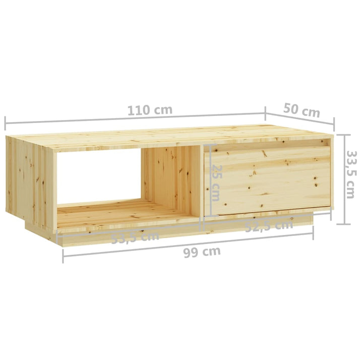 Soffbord 110X50X33,5 Cm Massivt Granträ