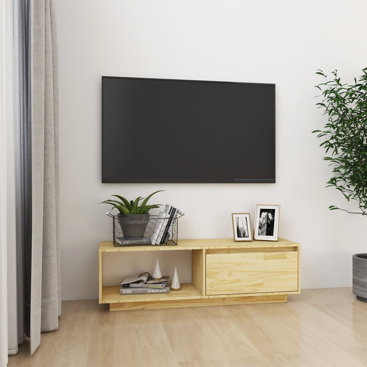 Tv-Bänk 110X30X33,5 Cm Massiv Furu
