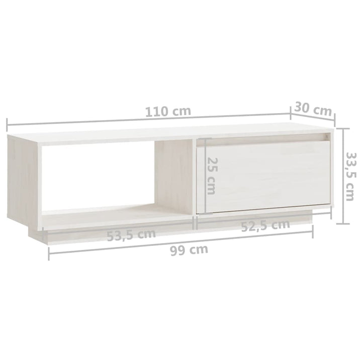 Tv-Bänk 110X30X33,5 Cm Massiv Furu
