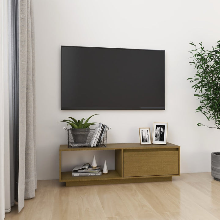 Tv-Bänk 110X30X33,5 Cm Massiv Furu
