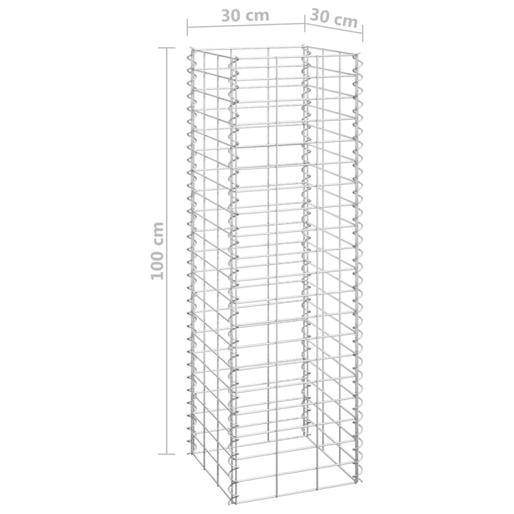 Gabioner 4 St 30X30X50/100/150/200 Cm Järn