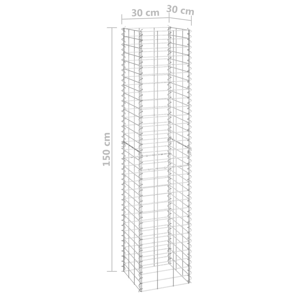 Gabioner 4 St 30X30X50/100/150/200 Cm Järn