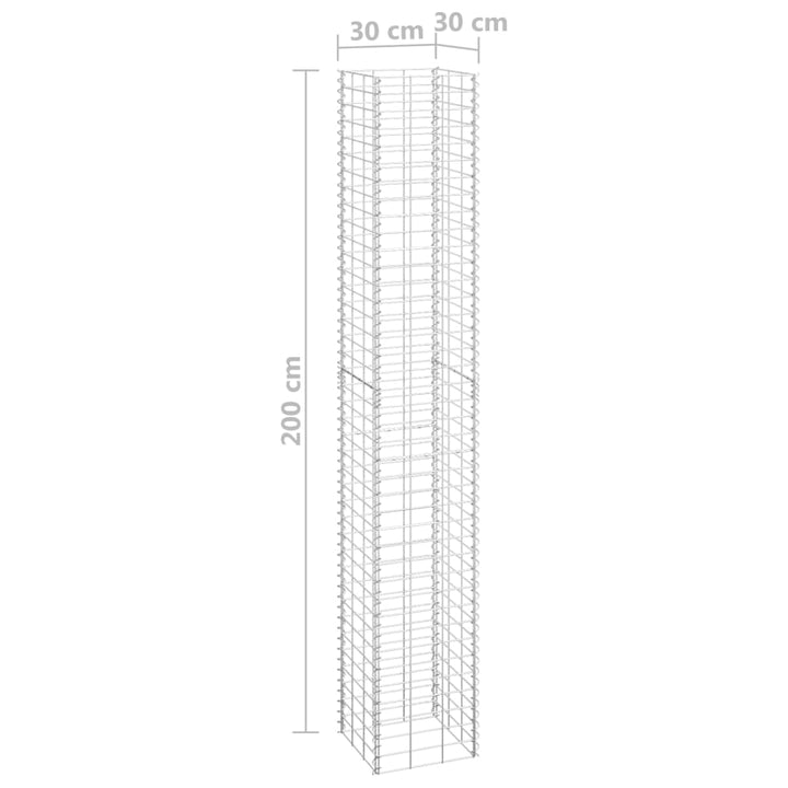 Gabioner 4 St 30X30X50/100/150/200 Cm Järn