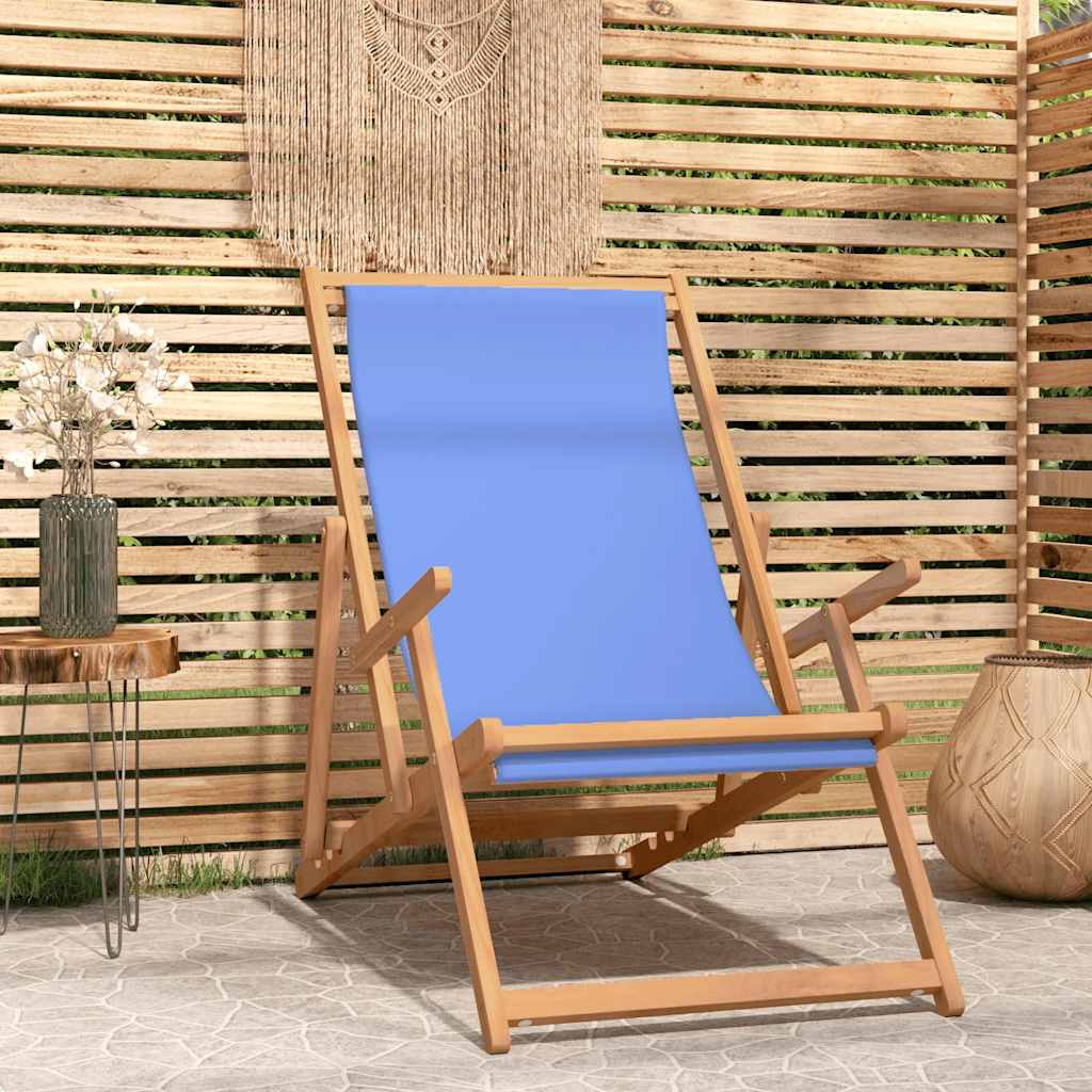 Hopfällbar Strandstol Massiv Teak