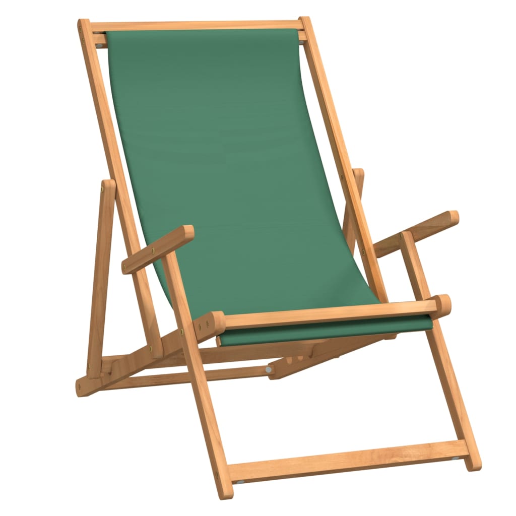 Hopfällbar Strandstol Massiv Teak