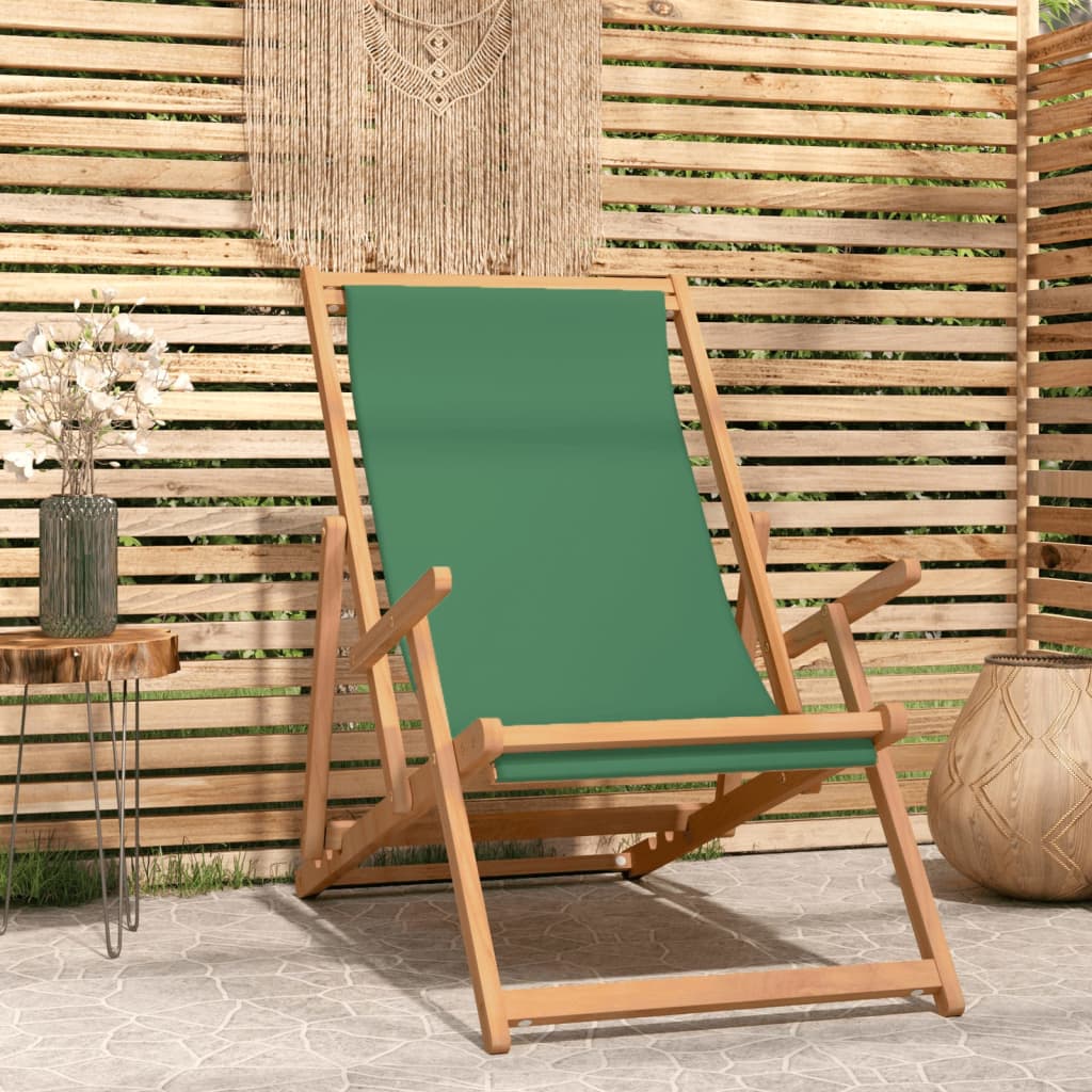 Hopfällbar Strandstol Massiv Teak