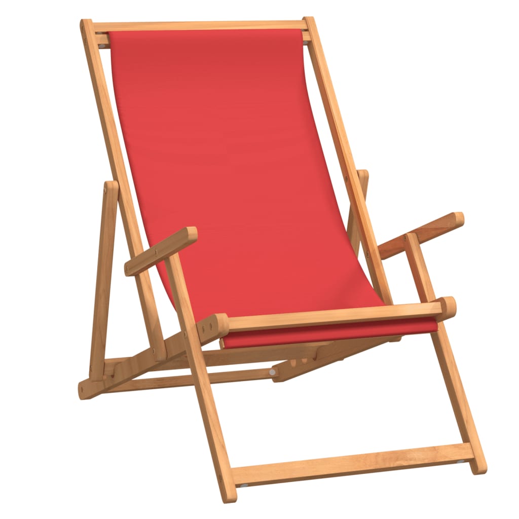 Hopfällbar Strandstol Massiv Teak