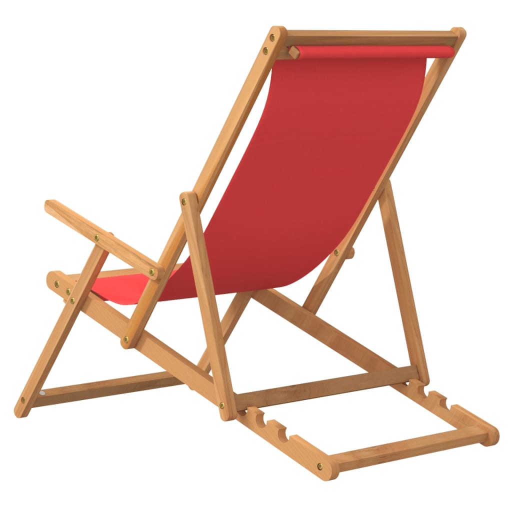 Hopfällbar Strandstol Massiv Teak