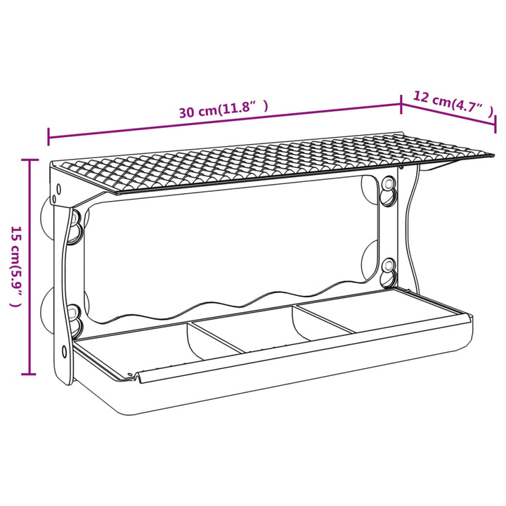 Fågelmatare För Fönster 2 St Akryl 30X12X15 Cm