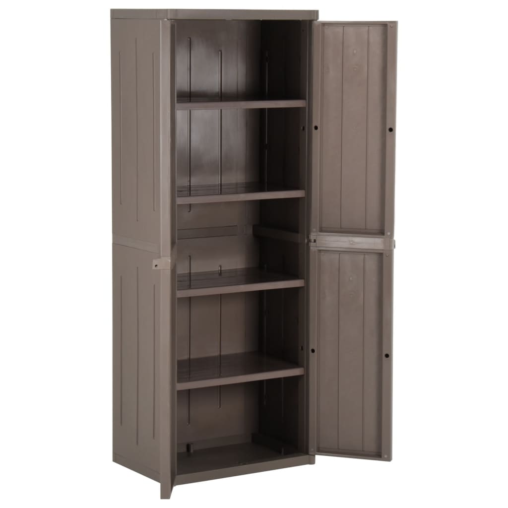 Förvaringsskåp För Trädgården 65X45X172 Cm Pp Trälook