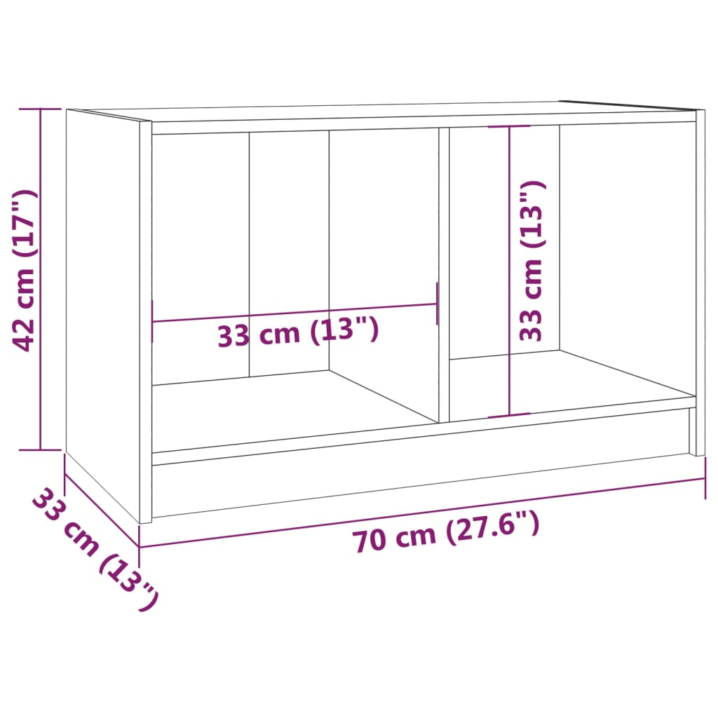 Tv-Bänk 70X33X42 Cm Massiv Furu