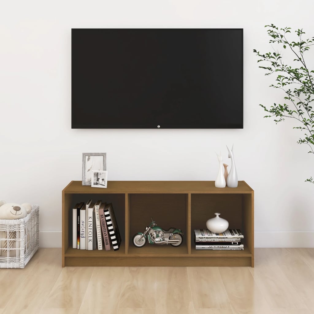 Tv-Bänk 104X33X41 Cm Massiv Furu