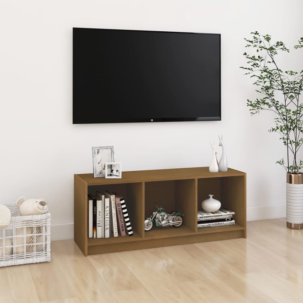 Tv-Bänk 104X33X41 Cm Massiv Furu