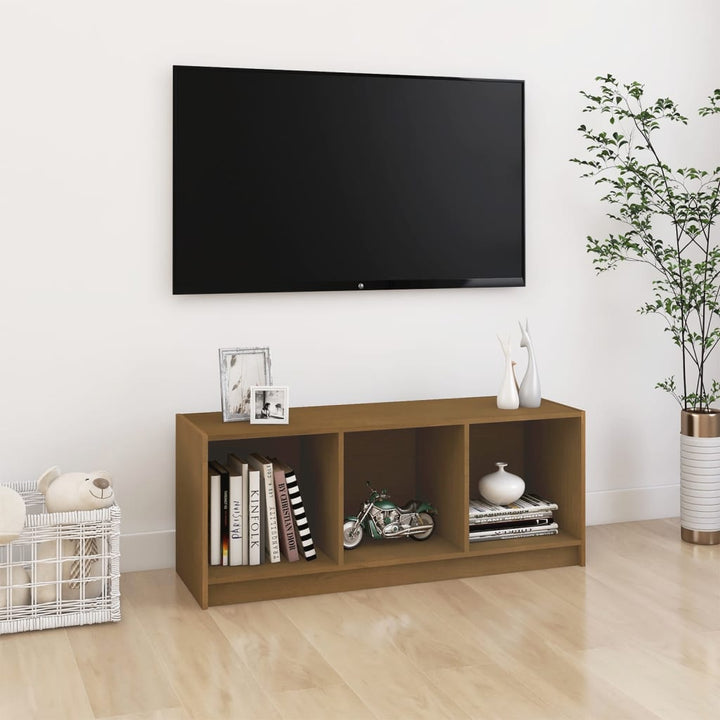 Tv-Bänk 104X33X41 Cm Massiv Furu