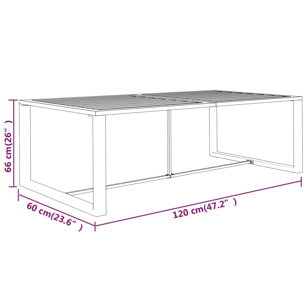 Matbord För Trädgården Antracit 120X60X66 Cm Aluminium