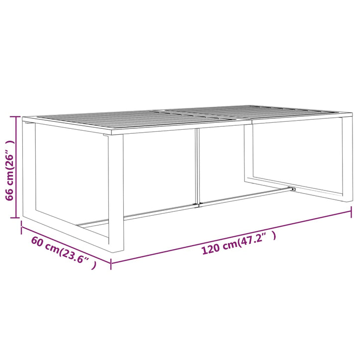 Matbord För Trädgården Antracit 120X60X66 Cm Aluminium