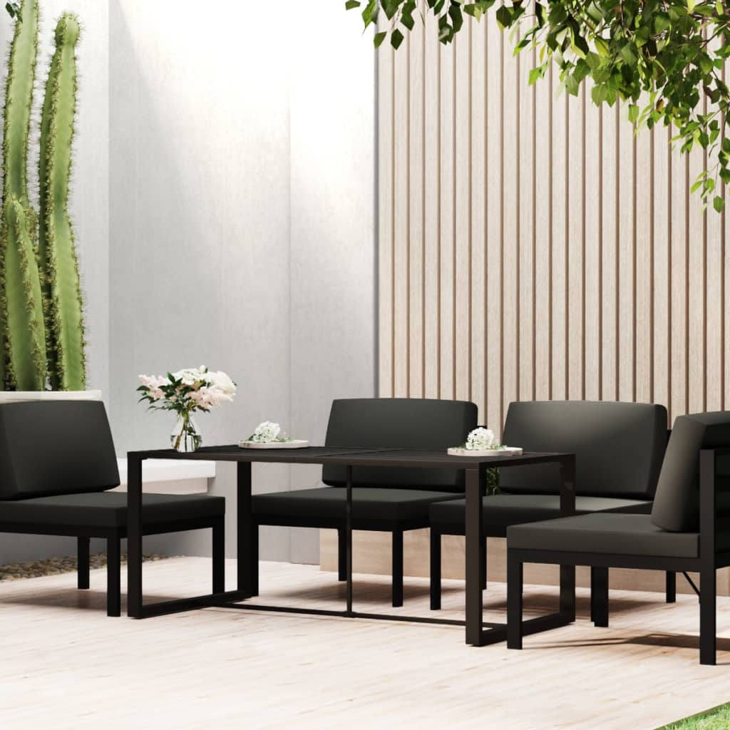 Matbord För Trädgården Antracit 120X60X66 Cm Aluminium