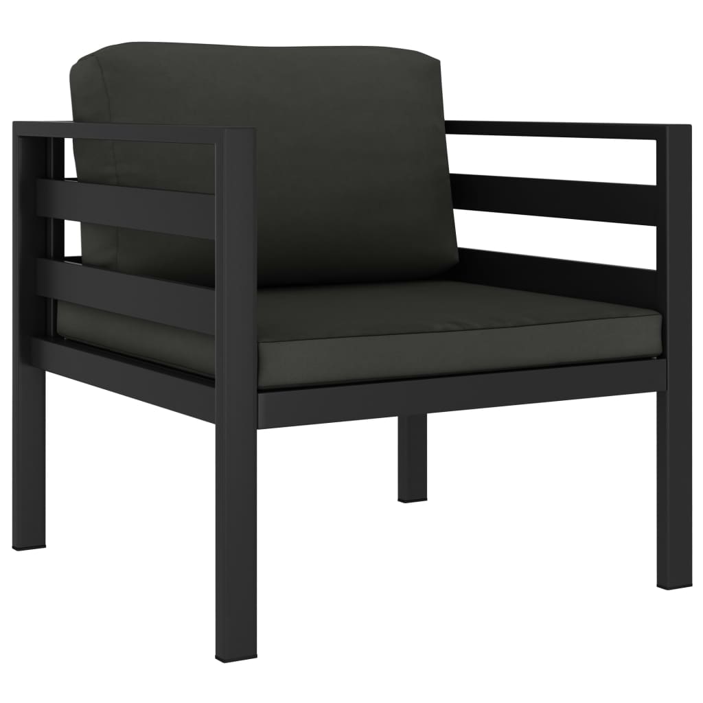 Fåtöljer 2 St Med Dynor Aluminium Antracit