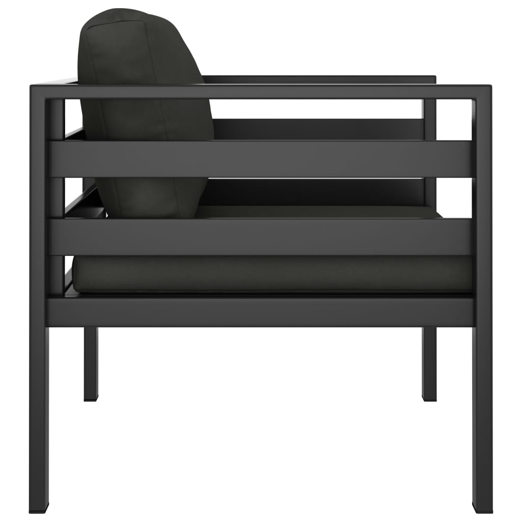 Fåtöljer 2 St Med Dynor Aluminium Antracit
