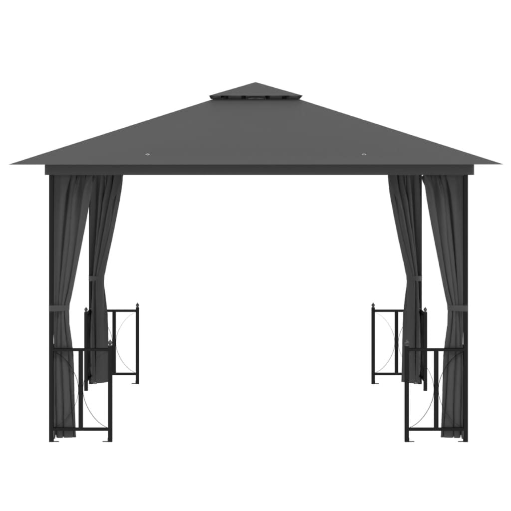 Paviljong Med Draperier Och Dubbelt Tak