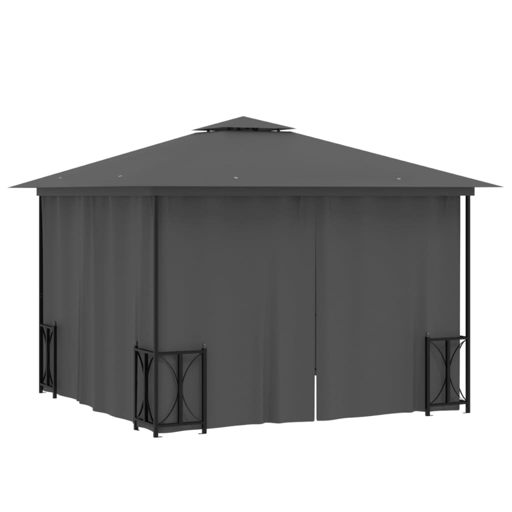 Paviljong Med Draperier Och Dubbelt Tak
