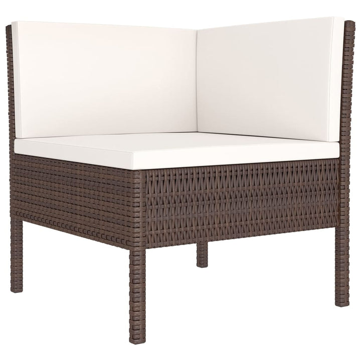 Loungegrupp Med Dynor 5 Delar Konstrotting Brun