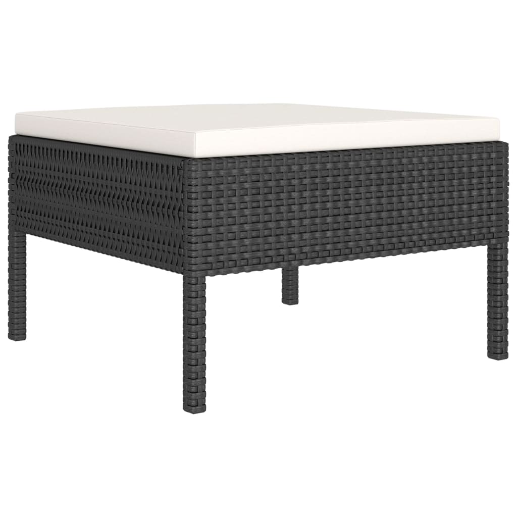 Loungegrupp Med Dynor 5 Delar Konstrotting Svart