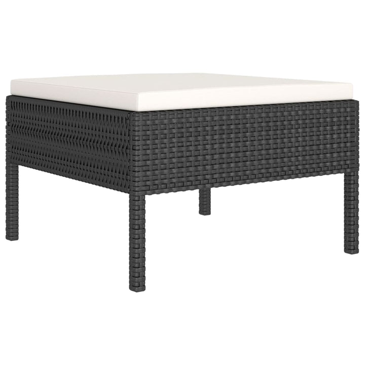 Loungegrupp Med Dynor 5 Delar Konstrotting Svart