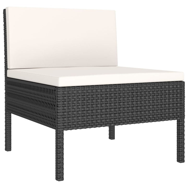 Loungegrupp Med Dynor 5 Delar Konstrotting Svart