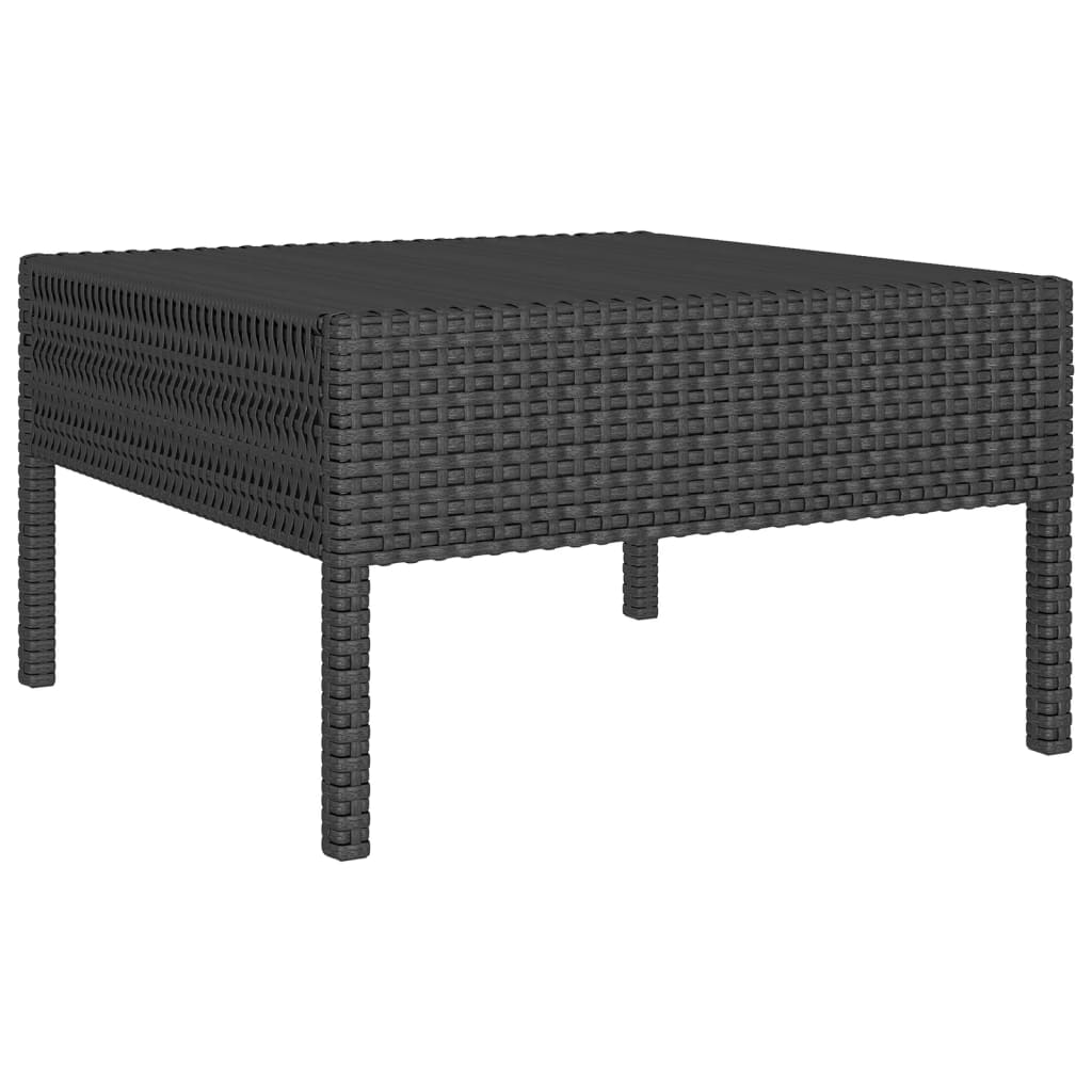 Loungegrupp Med Dynor 5 Delar Konstrotting Svart