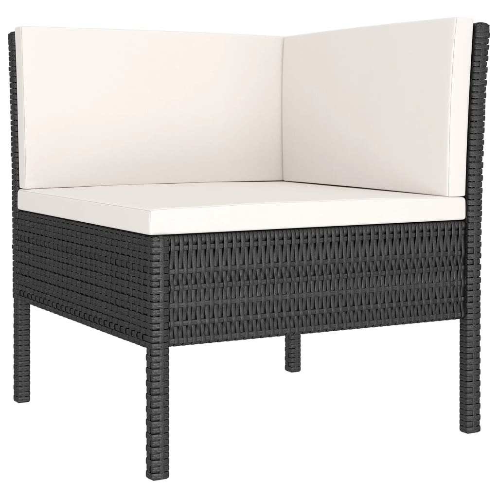 Loungegrupp För Trädgården Med Dynor 9 Delar Konstrotting Svart